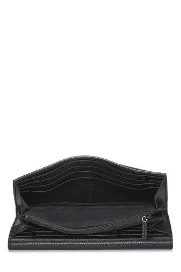 Gucci,  Black GG Marmont Leather Long Wallet, Black