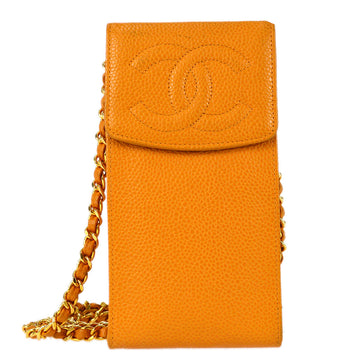 Chanel 1997-1999 Orange Caviar Timeless Phone Case