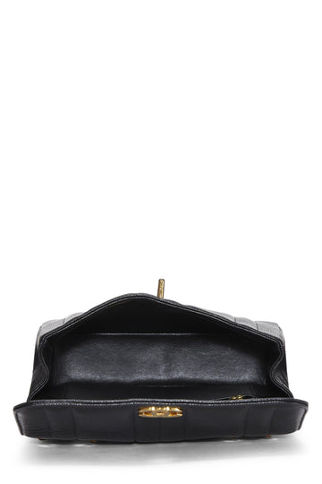 Chanel,  Black Vertical Caviar Half Flap Small, Black