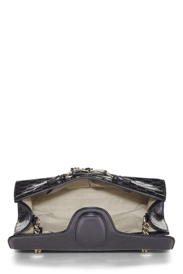 Gucci,  Purple Guccissima Patent Leather Emily Chain Shoulder Bag, Purple