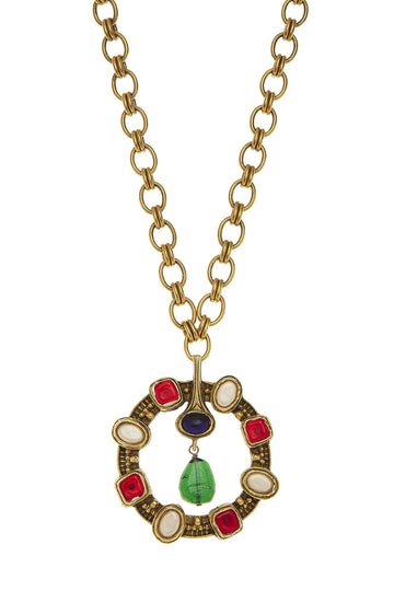 Chanel,  Gold & Multi Gripoix Pendant Necklace, Multi
