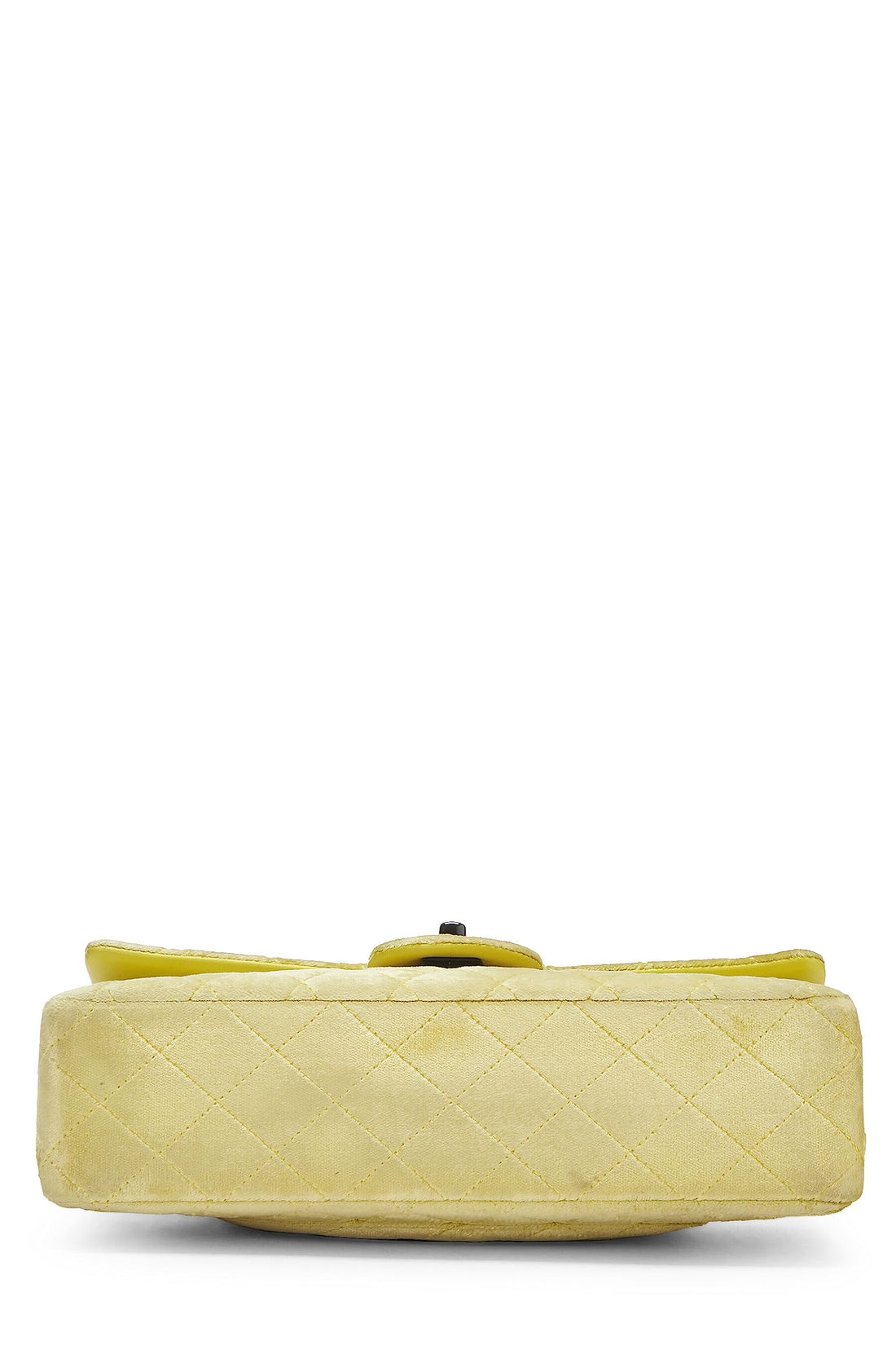 Chanel,  Yellow Quilted Velvet Classic Double Flap Small, Yellow