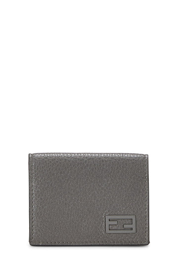 Fendi,  Grey Leather Tri-Fold Wallet, Grey
