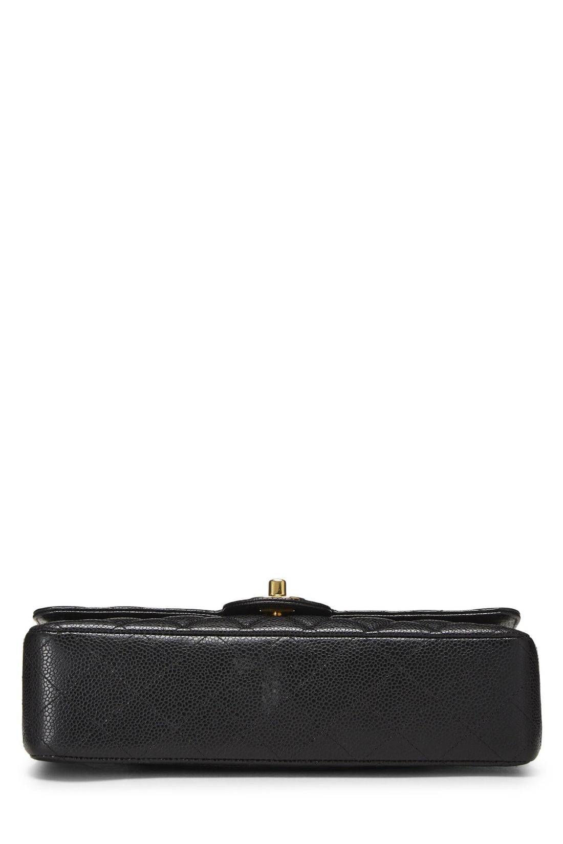 Chanel,  Black Quilted Caviar Classic Double Flap Medium, Black