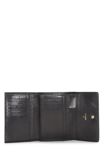 Chanel,  Black Caviar Timeless 'CC' Flap Wallet, Black