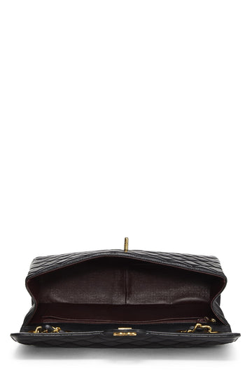 Chanel,  Black Quilted Lambskin Half Flap Jumbo, Black