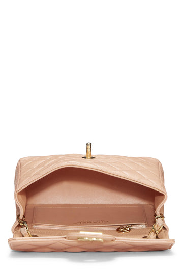 Chanel,  Pink Quilted Caviar Half Flap Mini, Pink
