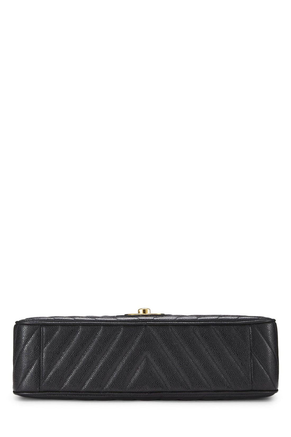 Chanel,  Black Chevron Caviar Half Flap Maxi, Black