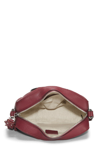 Gucci,  Burgundy Grained Leather Studded Soho Disco, Burgundy