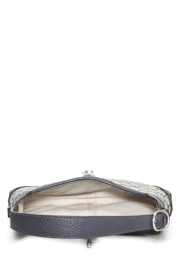 Gucci,  Navy GG Supreme Canvas Web Jackie Shoulder Bag, Navy