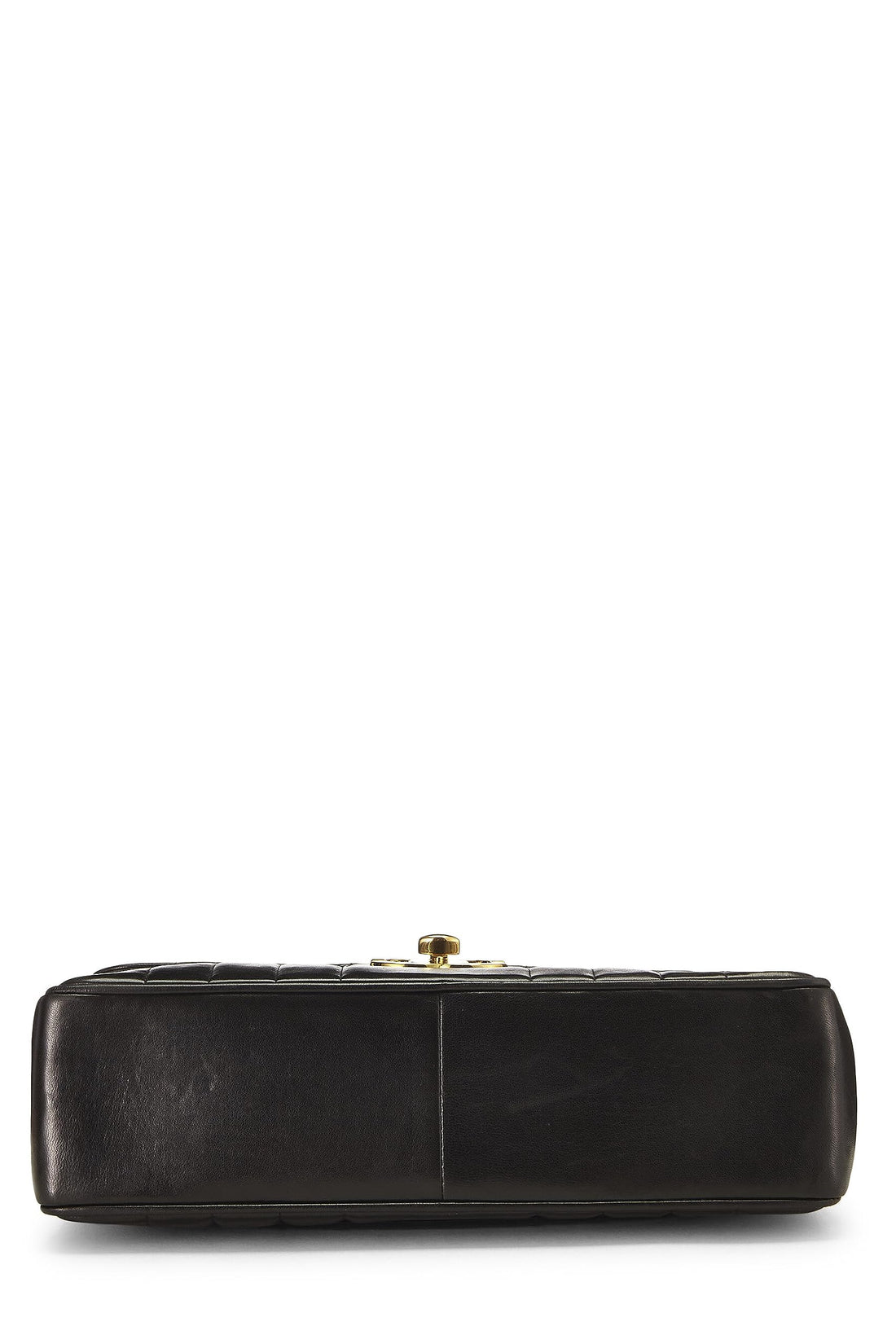Chanel,  Black Vertical Lambskin Half Flap Jumbo, Black