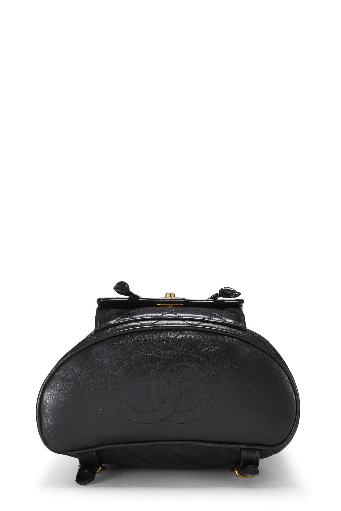 Chanel,  Black Quilted Lambskin 'CC' Classic Backpack Medium, Black