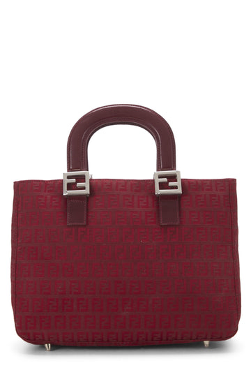 Fendi,  Red Zucchino Canvas Handbag Small, Red