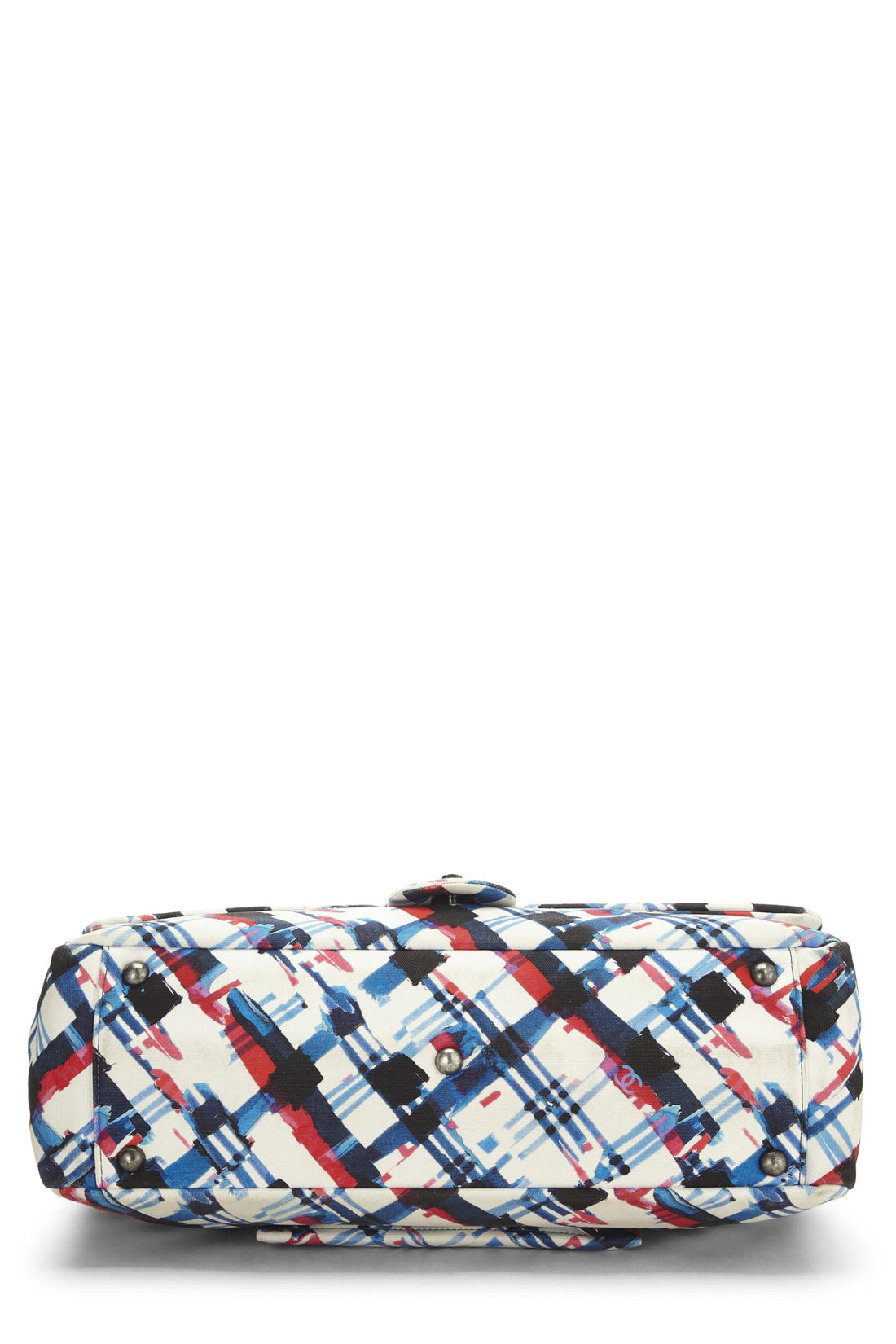Chanel,  Multicolor Plaid Canvas Airplane Flap Bag XXL, Multi