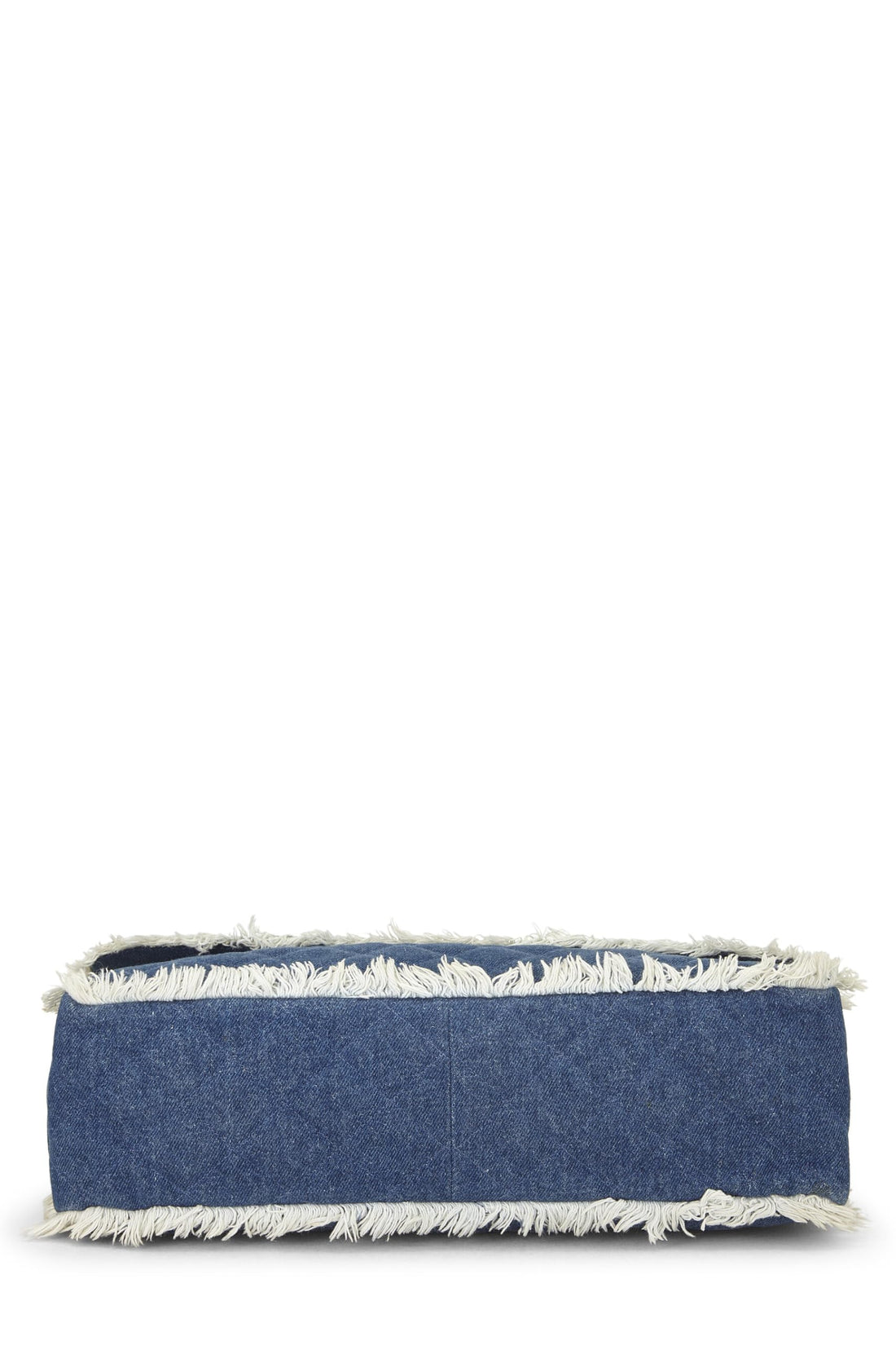 Chanel,  Blue Quilted Denim Half Flap Maxi, Blue