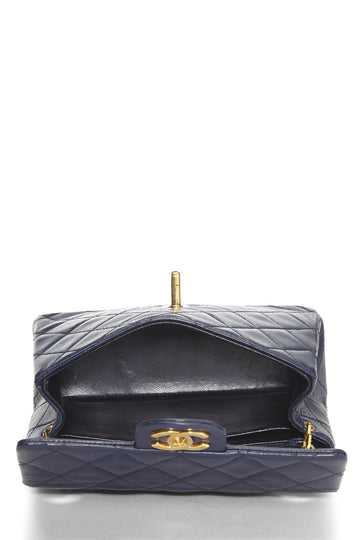 Chanel,  Navy Quilted Lambskin Half Flap Mini, Navy