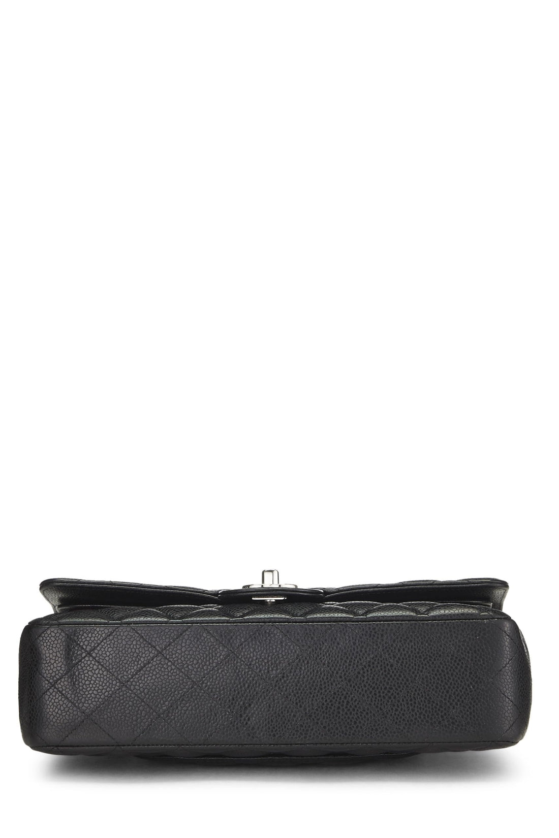Chanel,  Black Quilted Caviar Classic Double Flap Medium, Black
