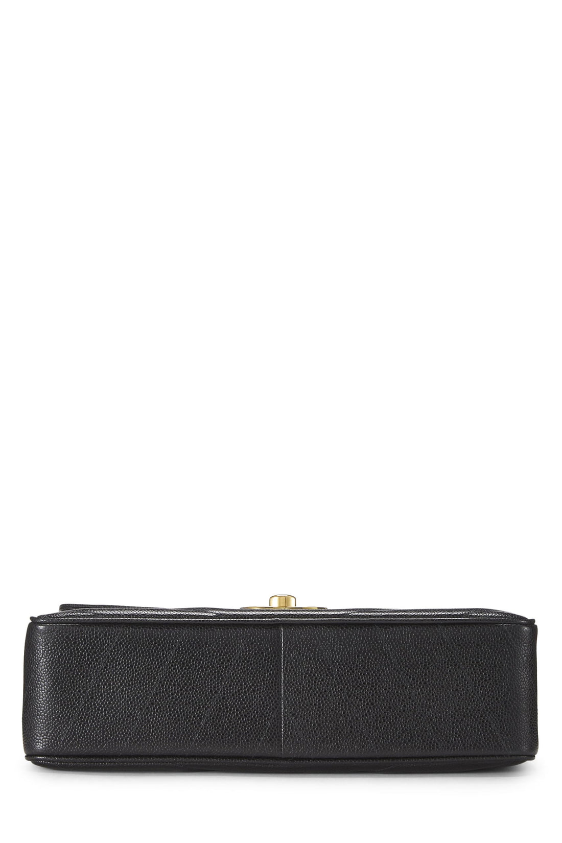 Chanel,  Black Caviar Chevron Envelope Flap Jumbo, Black
