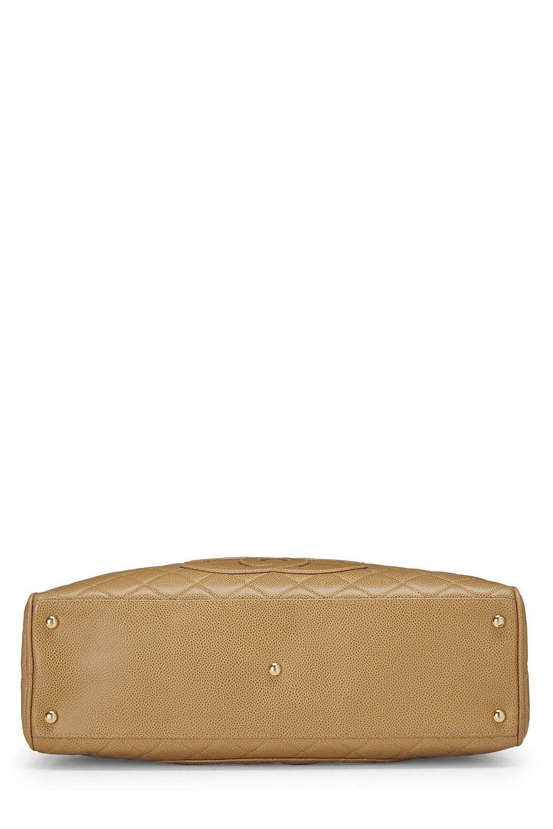 Chanel,  Beige Quilted Caviar Bowler Medium, Beige