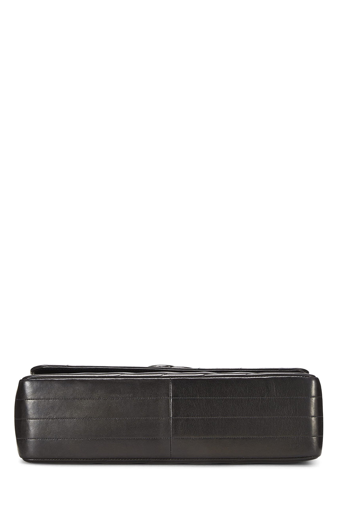 Chanel,  Black Diagonal Lambskin Flap Jumbo, Black