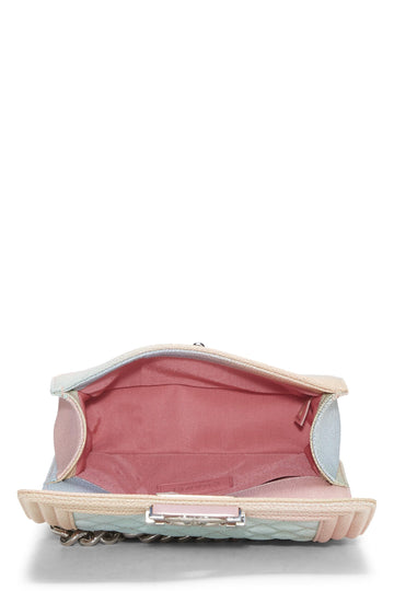 Chanel,  Rainbow Quilted Caviar Boy Bag Small, Pink