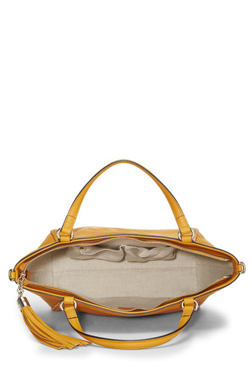 Gucci,  Orange Grained Leather Soho Top Handle Bag, Yellow
