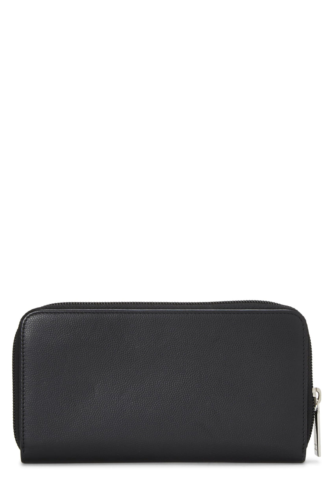 Chanel,  Black 'CC' Caviar Zip Around Wallet, Black