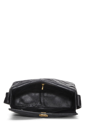 Chanel,  Black Quilted Lambskin Shoulder Bag, Black
