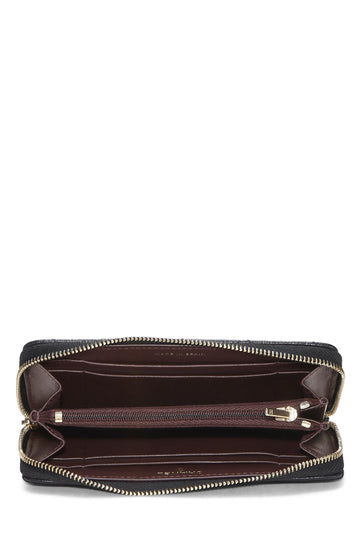 Chanel,  Black Quilted Caviar Zippy Small, Black