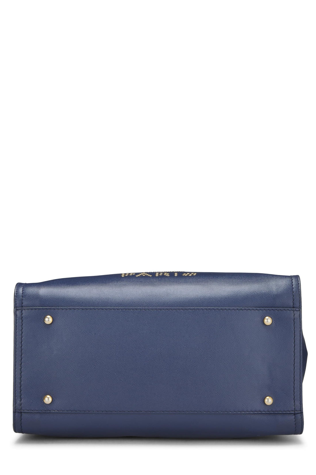 Chanel,  Blue Caviar Studded Deauville Shopping Tote Medium, Blue