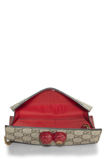 Gucci,  Original GG Supreme Canvas Cherry Convertible Clutch Mini, Red