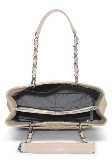 Chanel,  Beige Quilted Caviar Grand Shopping Tote (GST), Beige
