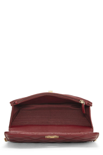 Chanel,  Red Quilted Calfskin Reissue Wallet-On-Chain (WOC), Red