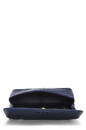 Chanel,  Navy Caviar Diagonal Jumbo Flap, Blue
