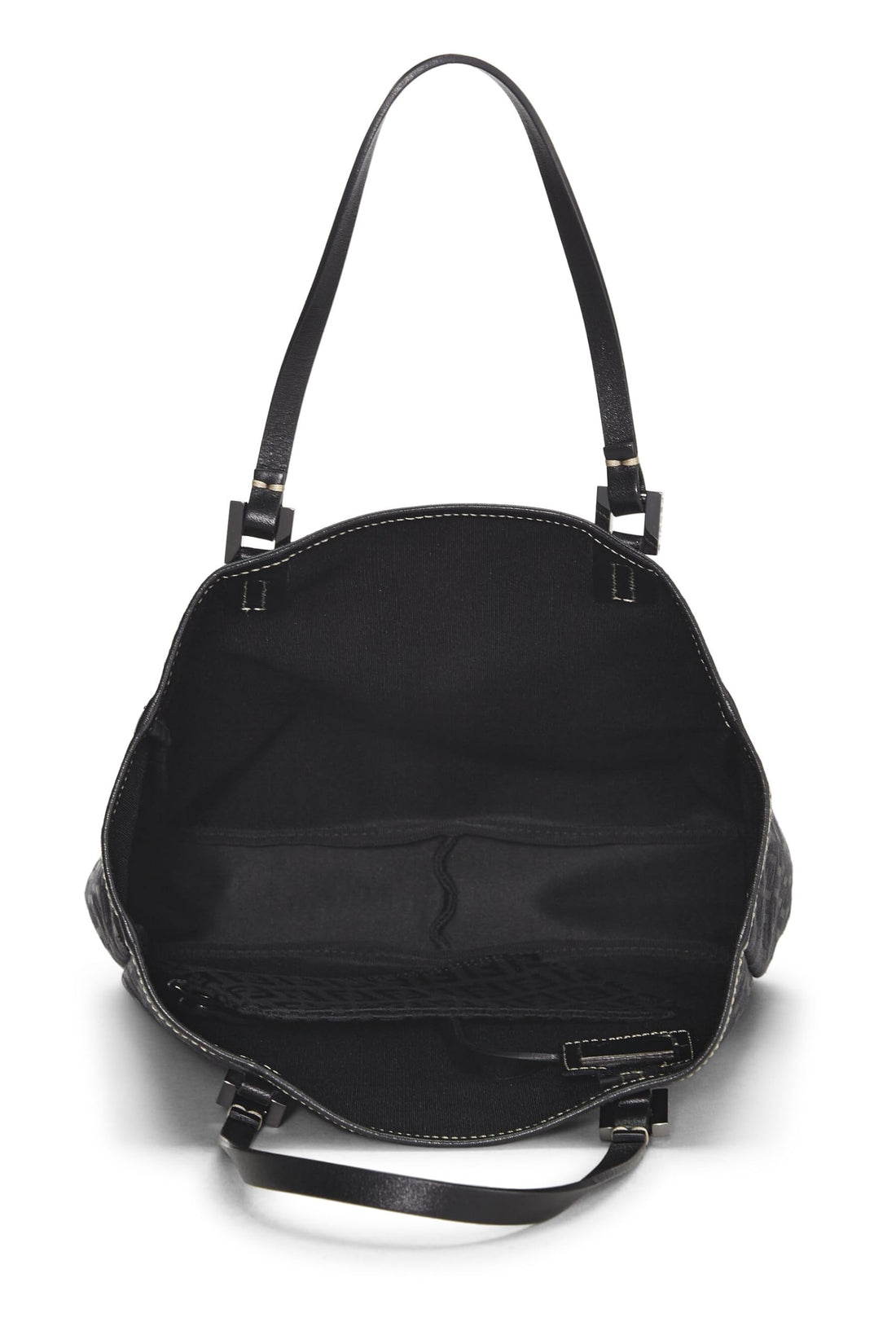 Fendi,  Black Zucchino Canvas Tote Small, Black