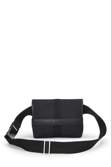 Gucci,  Black Original GG Canvas Buckle Flap Belt Bag Small, Black
