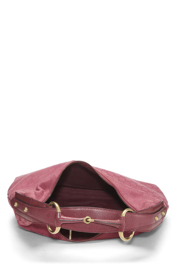 Gucci,  Pink Original GG Canvas Horsebit Hobo, Pink