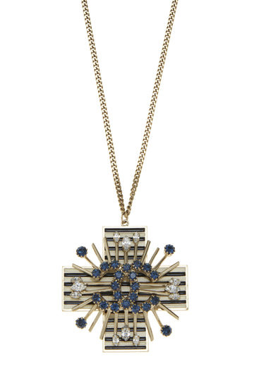 Chanel,  Gold & Crystal 'CC' Cross Necklace, Gold