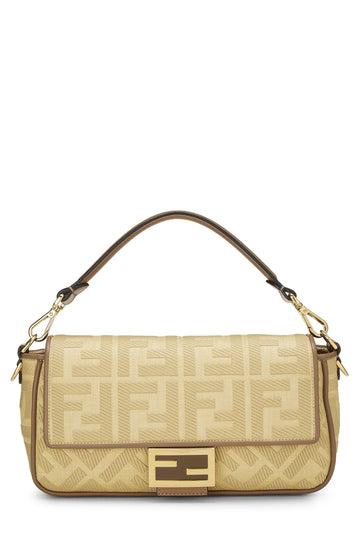 Fendi,  Yellow Canvas Convertible Baguette Medium, Yellow