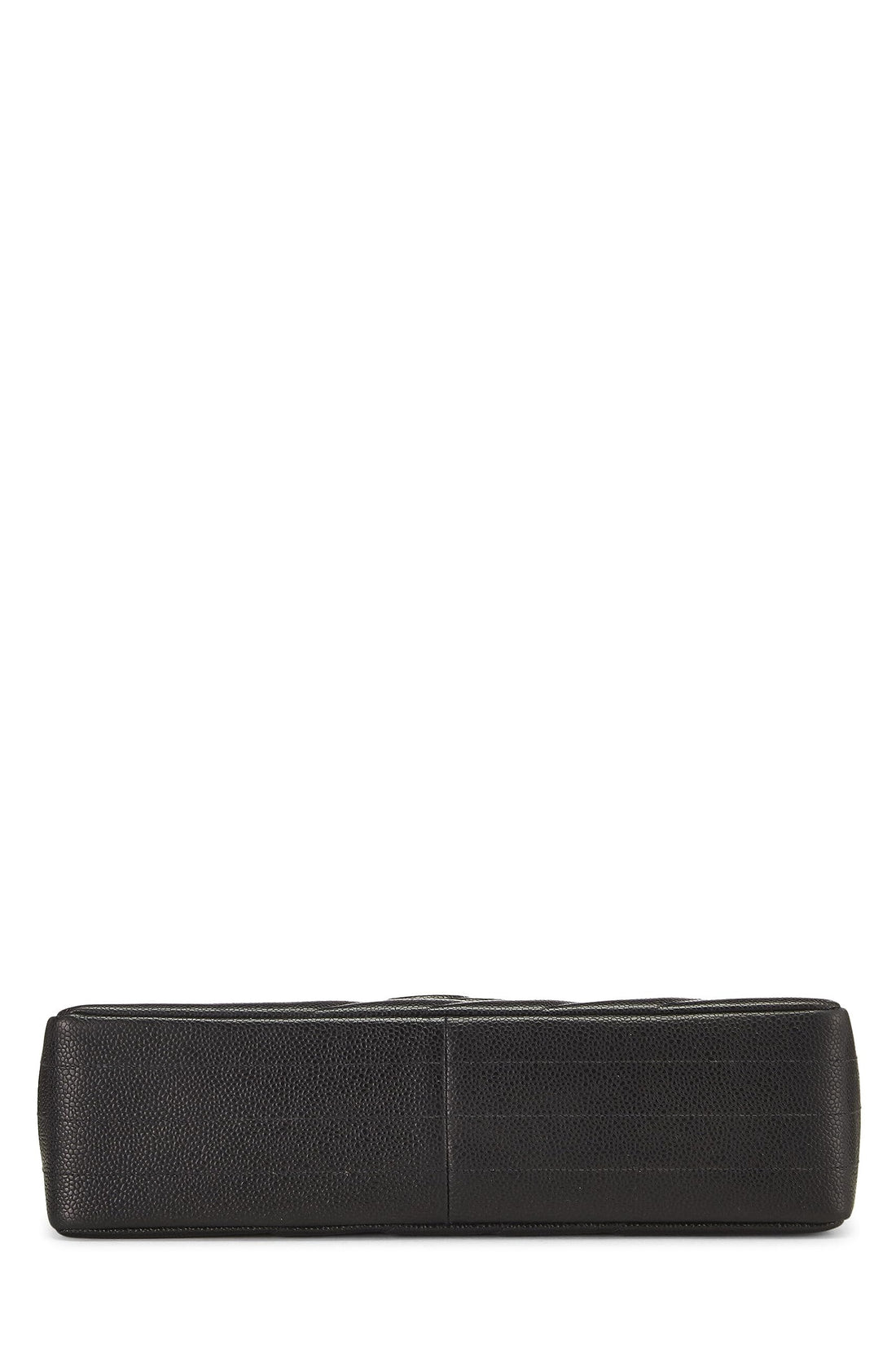 Chanel,  Black Caviar Diagonal Flap Jumbo, Black