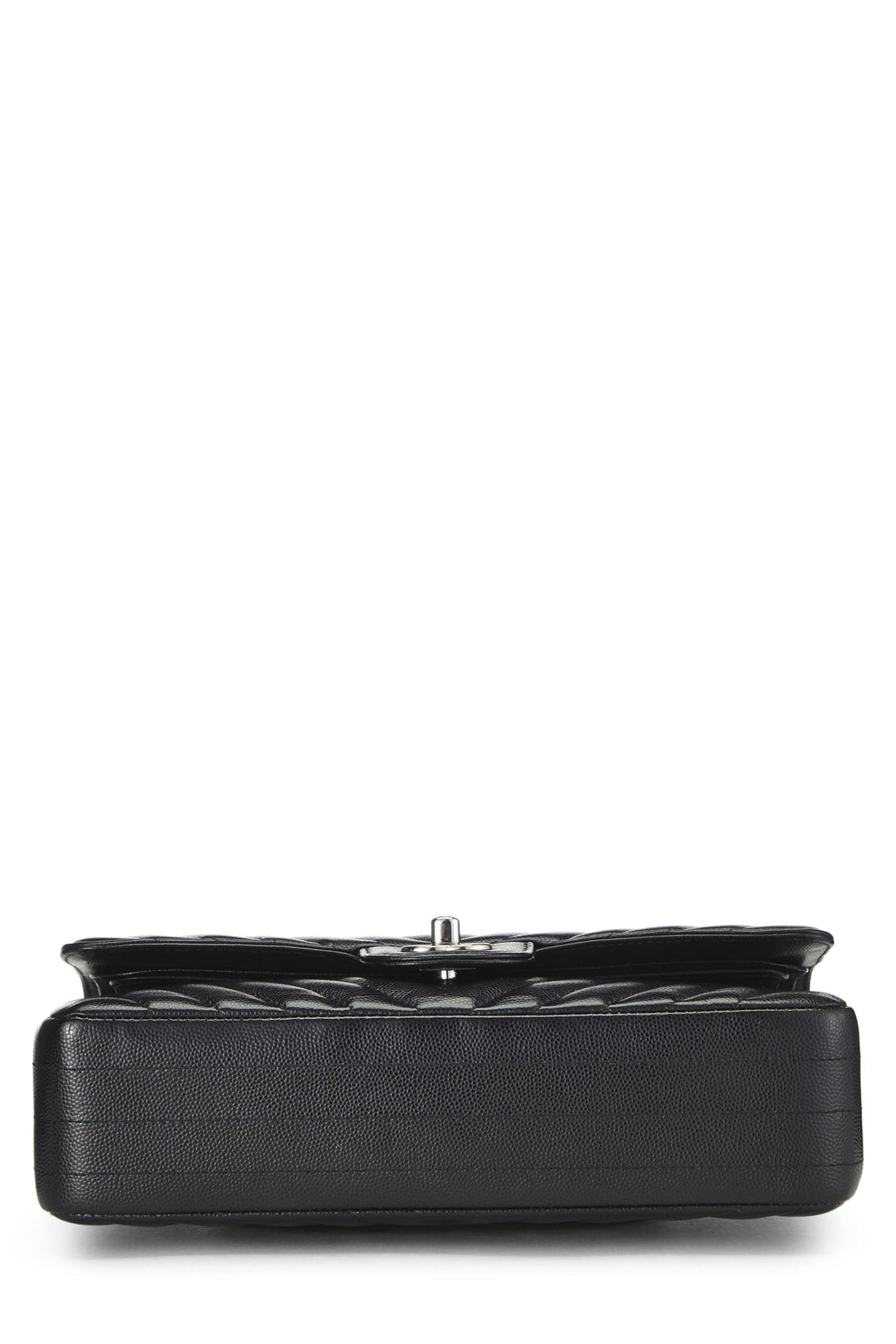 Chanel,  Black Chevron Caviar Classic Double Flap Medium, Black