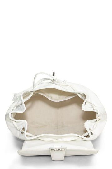 Chanel,  White Caviar Backpack Large, White