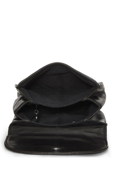 Chanel,  Black Lambskin 'CC' Backpack, Black