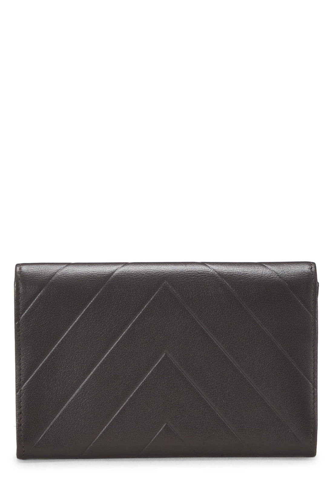 Chanel,  Brown Calfskin Chevron Wallet, Brown