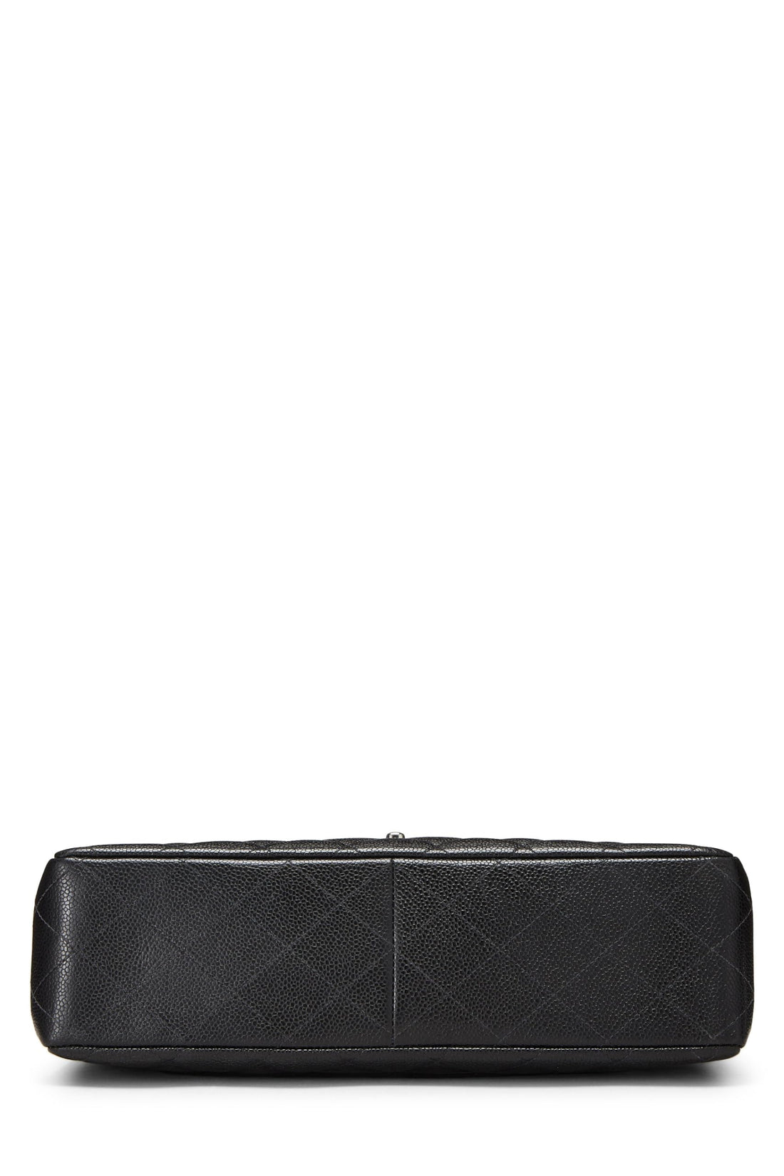 Chanel,  Black Quilted Caviar Half Flap Jumbo, Black