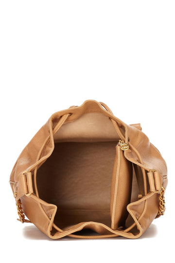 Chanel,  Beige Caviar Bucket Bag Large, Beige