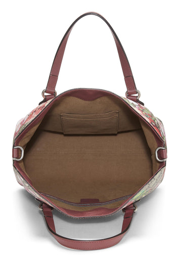 Gucci,  Pink GG Blooms Supreme Canvas Fold Over Bag, Pink