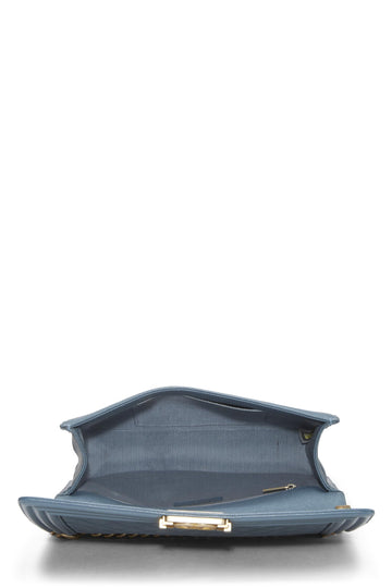 Chanel,  Blue Quilted Caviar Boy Bag Medium, Blue