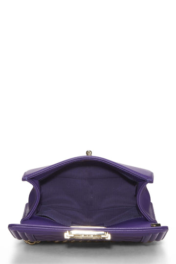 Chanel,  Purple Chevron Lambskin Boy Bag Small, Purple