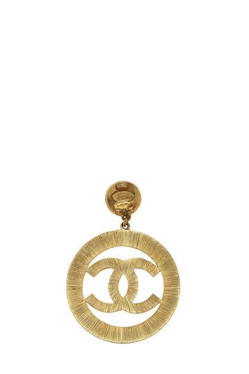 Chanel,  Gold 'CC' Dangling Sunburst Earrings Large, Gold